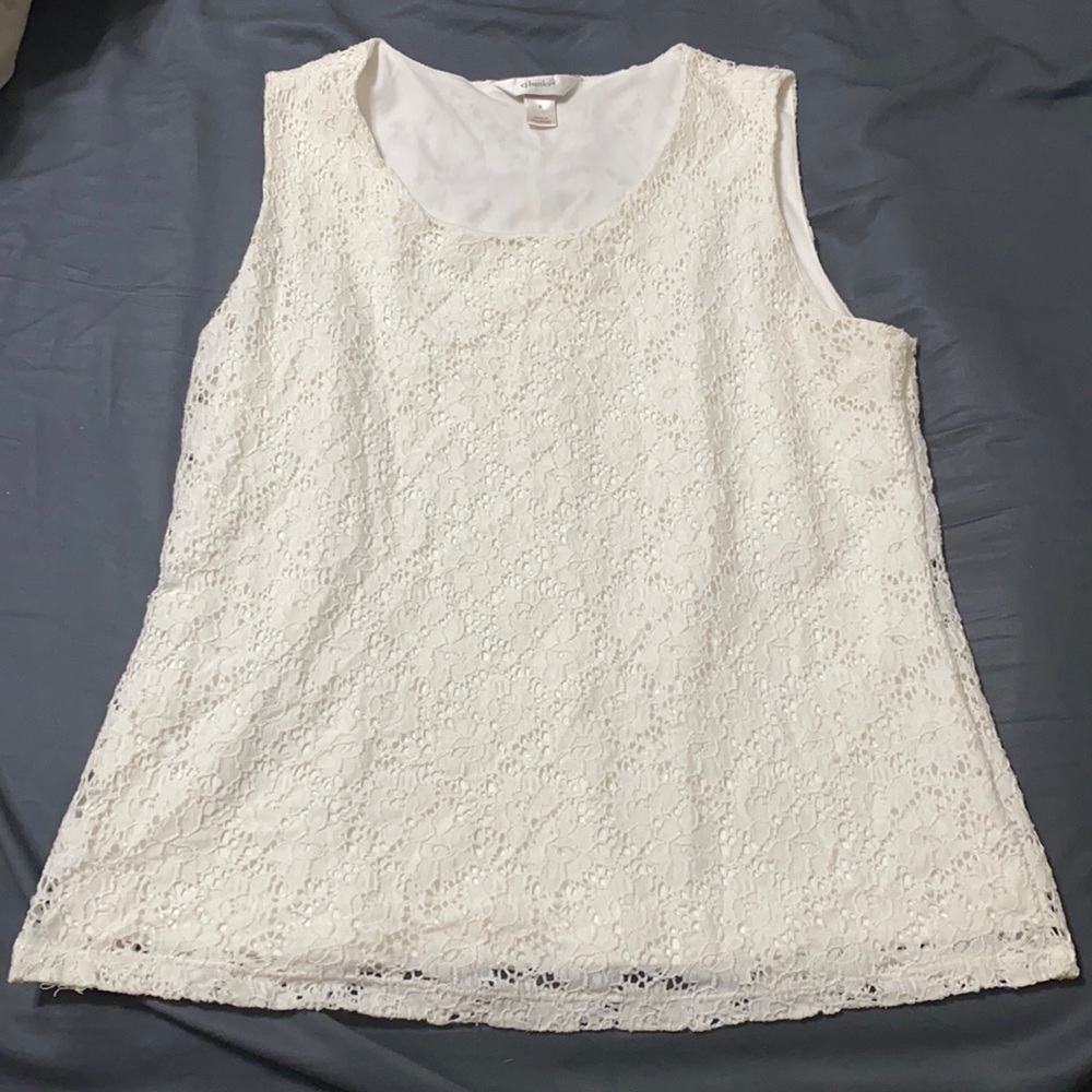White, Lace “CJ Banks” Sleeveless Blouse